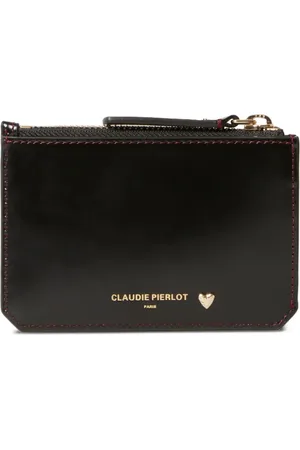 Claudie Pierlot Portafoglio in pelle con applicazione color oro