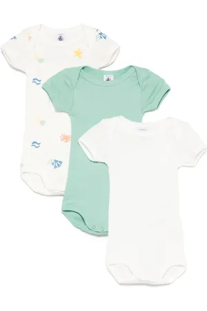 Petit Bateau Graphic-print babygrows (set of three)