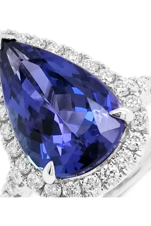 HYT Jewelry Anello in platino con tanzanite e diamanti
