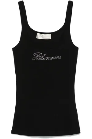 BLUMARINE Top con strass