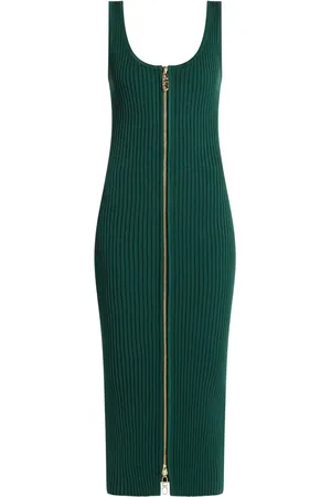 Michael Kors Abito midi a coste con zip