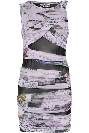 VERSACE Abito asimmetrico con drappeggio