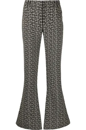 Balmain Pantaloni svasati con effetto jacquard