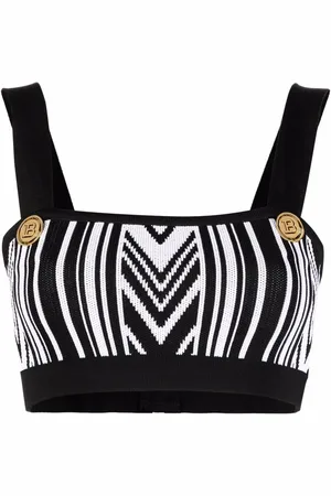 Balmain Top crop a righe
