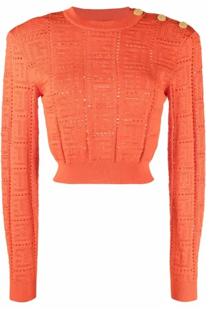 Balmain Maglione crop con monogramma