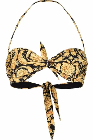 VERSACE Top bikini Barocco con stampa
