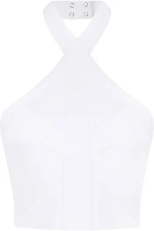 Balmain Top corto con scollo all