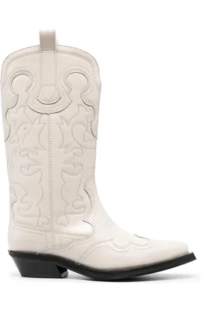 Ganni Stivali Western con ricamo