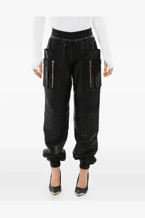 Balmain Leather high-waisted trousers