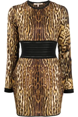Roberto Cavalli Abito corto leopardato
