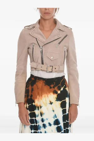 AMIRI Giacca biker crop in pelle scamosciata