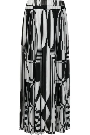 Balmain Gonna plissettata con stampa geometrica