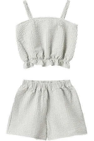 Il gufo Set shorts con trama seersucker