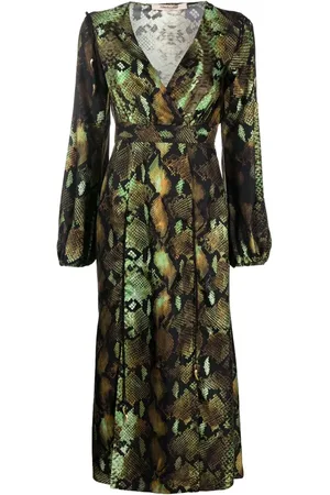 Roberto Cavalli Abito midi con stampa pelle di serpente