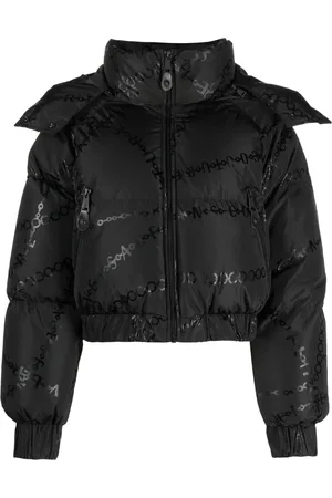 VERSACE Piumino crop con stampa