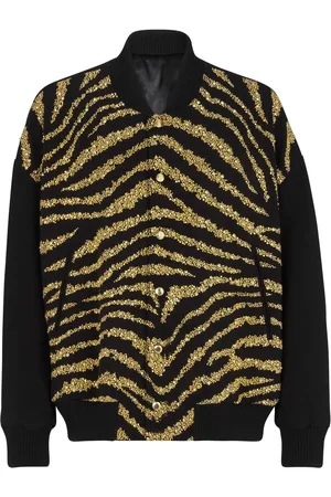 Balmain Giacca lamé con stampa
