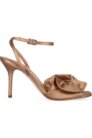 Alberta Ferretti Sandali in raso con ruches