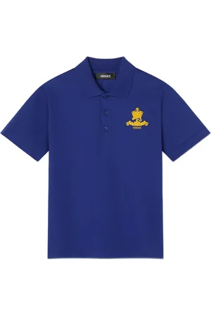 VERSACE Polo con logo ricamato