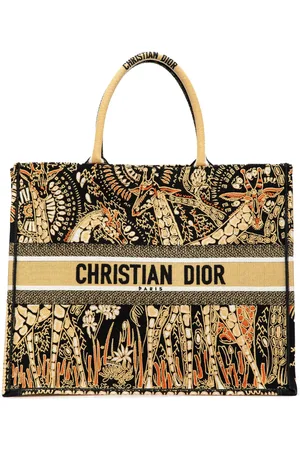 Dior Borsa tote Book Dior Animals Giraffe grande in tela ricamata 2019