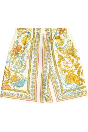 VERSACE Baroque-print silk shorts