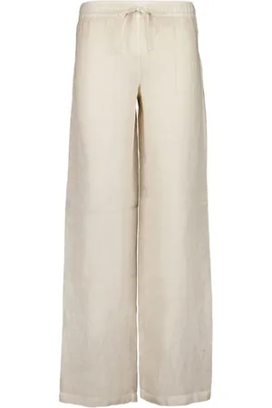 Pantaloni in raso a gamba larga in Bianco - CO