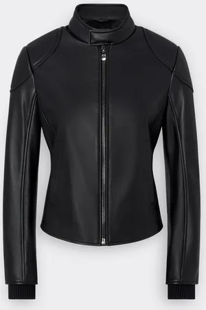 FERRARI Giacca In Pelle Con Spalle Imbottite