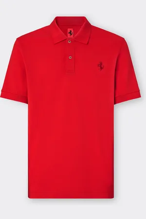 FERRARI Polo In Piquet Di Cotone Organico Con Cavallino Rampante