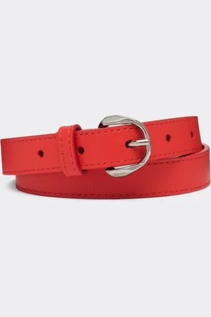 FERRARI Cintura Sottile In Pelle Con Cavallino Rampante