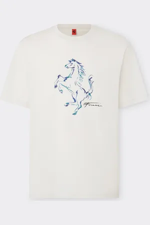 FERRARI T-shirt Con Grafica Cavallino Rampante