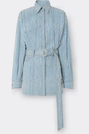 FERRARI Miniabito In Denim Sfilacciato E Sbiancato