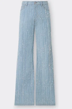 FERRARI Pantalone Cinque Tasche In Denim Sfilacciato E Sbiancato