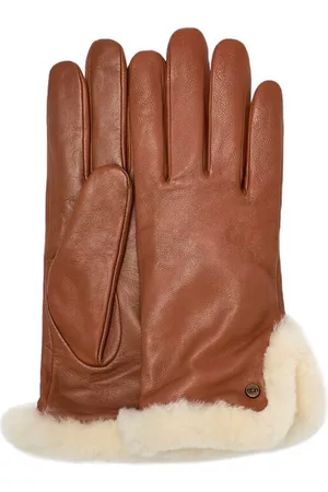 UGG GUANTI LEATHER SHEEPSKIN CHESTNUT
