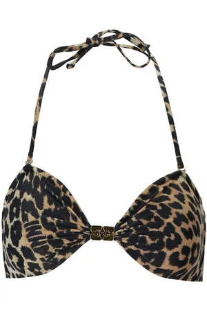 Ganni BIKINI TOP A FASCIA LEOPARDATO