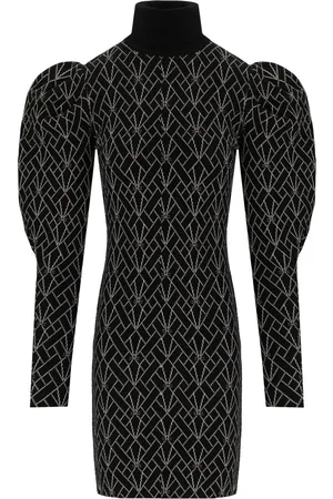 Elisabetta Franchi ABITO IN MAGLIA MONOGRAM E ORO