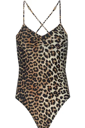 Ganni COSTUME INTERO LEOPARDATO