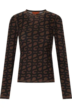STINE GOYA MAGLIA A MANICA LUNGA MONOGRAM MARRONE