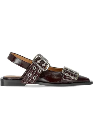 Ganni BALLERINA SLINGBACK CON FIBBIE BURGUNDY