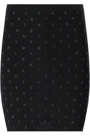 Elisabetta Franchi GONNA IN MAGLIA CON STRASS NERA