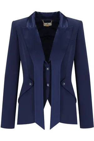 Elisabetta Franchi GIACCA SMOKING IN CREPE OLTREMARE