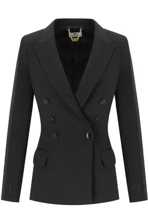 Elisabetta Franchi GIACCA DOPPIOPETTO IN CREPE NERA