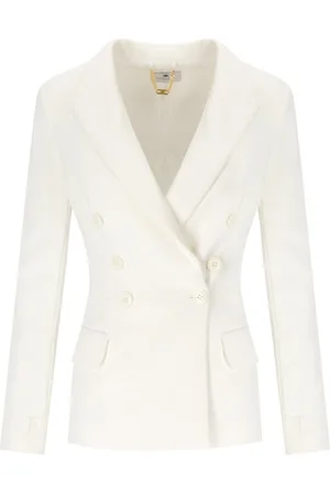 Elisabetta Franchi GIACCA DOPPIOPETTO IN CREPE AVORIO