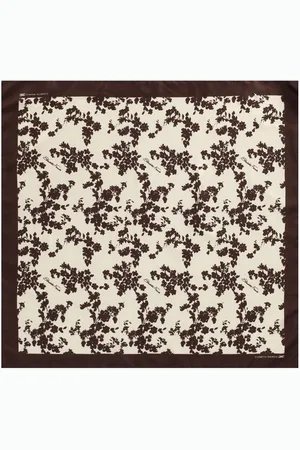 Elisabetta Franchi FOULARD A FIORI LEMONADE CACAO