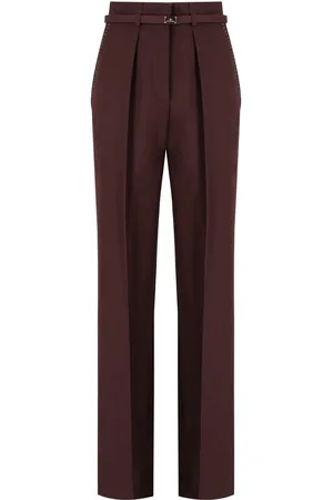 Elisabetta Franchi PANTALONE CON CINTURA CACAO