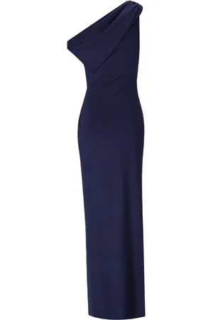 Elisabetta Franchi ABITO RED CARPET ASIMMETRICO OLTREMARE