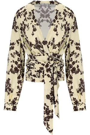 Elisabetta Franchi CAMICIA A FIORI LEMONADE CACAO