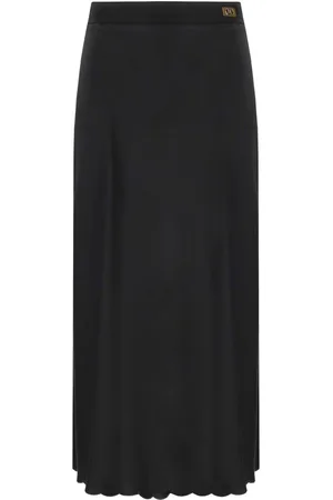 Elisabetta Franchi GONNA MIDI IN SATIN NERA