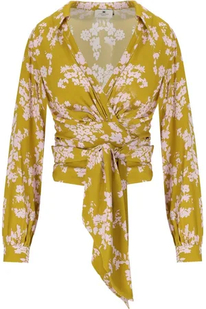 Elisabetta Franchi CAMICIA A FIORI CURRY QUARZO