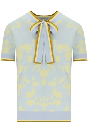 Elisabetta Franchi TOP A FIORI SKY BLUE LEMONADE