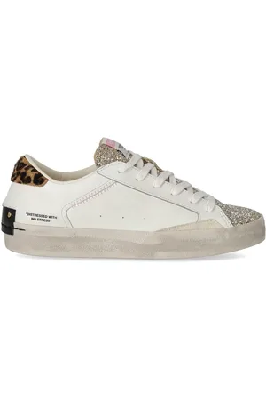 Crime london SNEAKER DISTRESSED GLITTER BIANCA