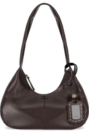 Ganni BORSA A SPALLA HOBO MEDIA SEAL BROWN